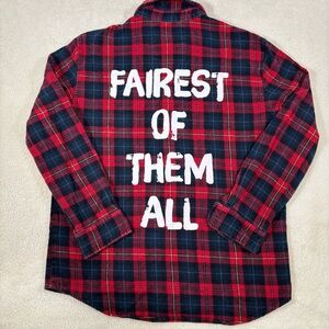 Disney Cakeworthy Snow White & the 7 Dwarfs Flannel Shirt Fairest of Them All M
